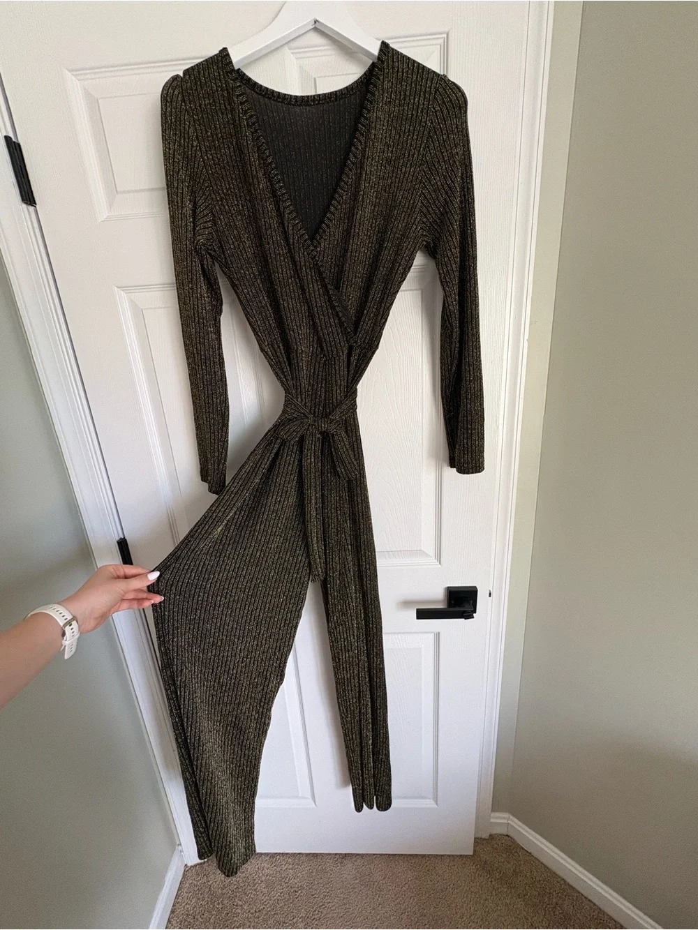 Amazon Gold-Thread Black Wrap Maxi Dress - Picture 3 of 4